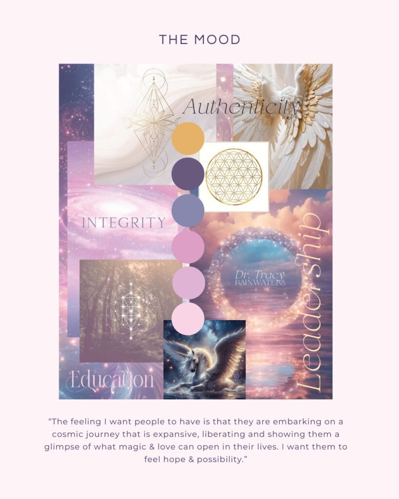 Cosmic Mood Board for animal communication branding and website design